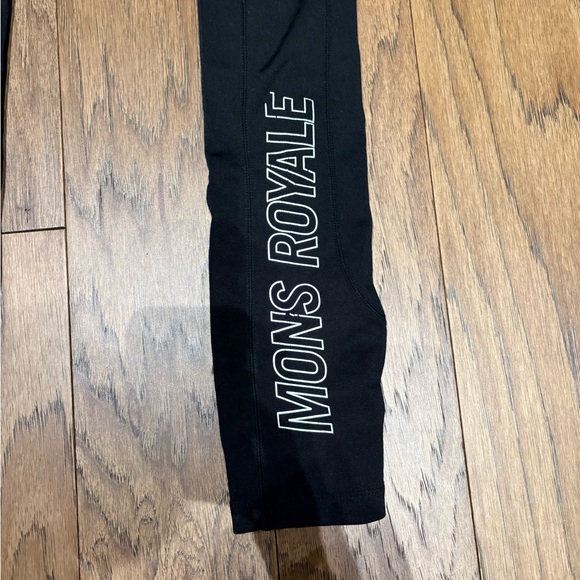 Mons Royale wool blend New Zealand tights women’s medium in black with pocket - Picture 2 of 5